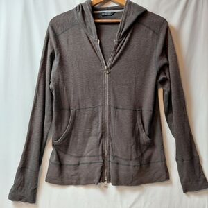 Wings + Horns Hooded Dark Gray‎ Zip-Up Jacket 100% Cotton Men's Size Medium